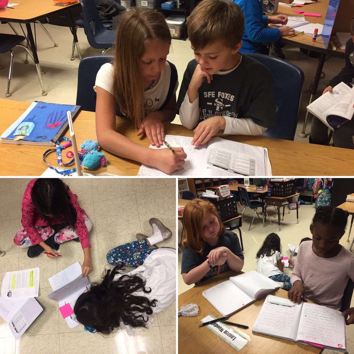 adventuresin3rd's tweet photo. Peer revisions in full force this morning. I love how much this groups loves to help each other 😍 https://t.co/dnZYpjsCI2