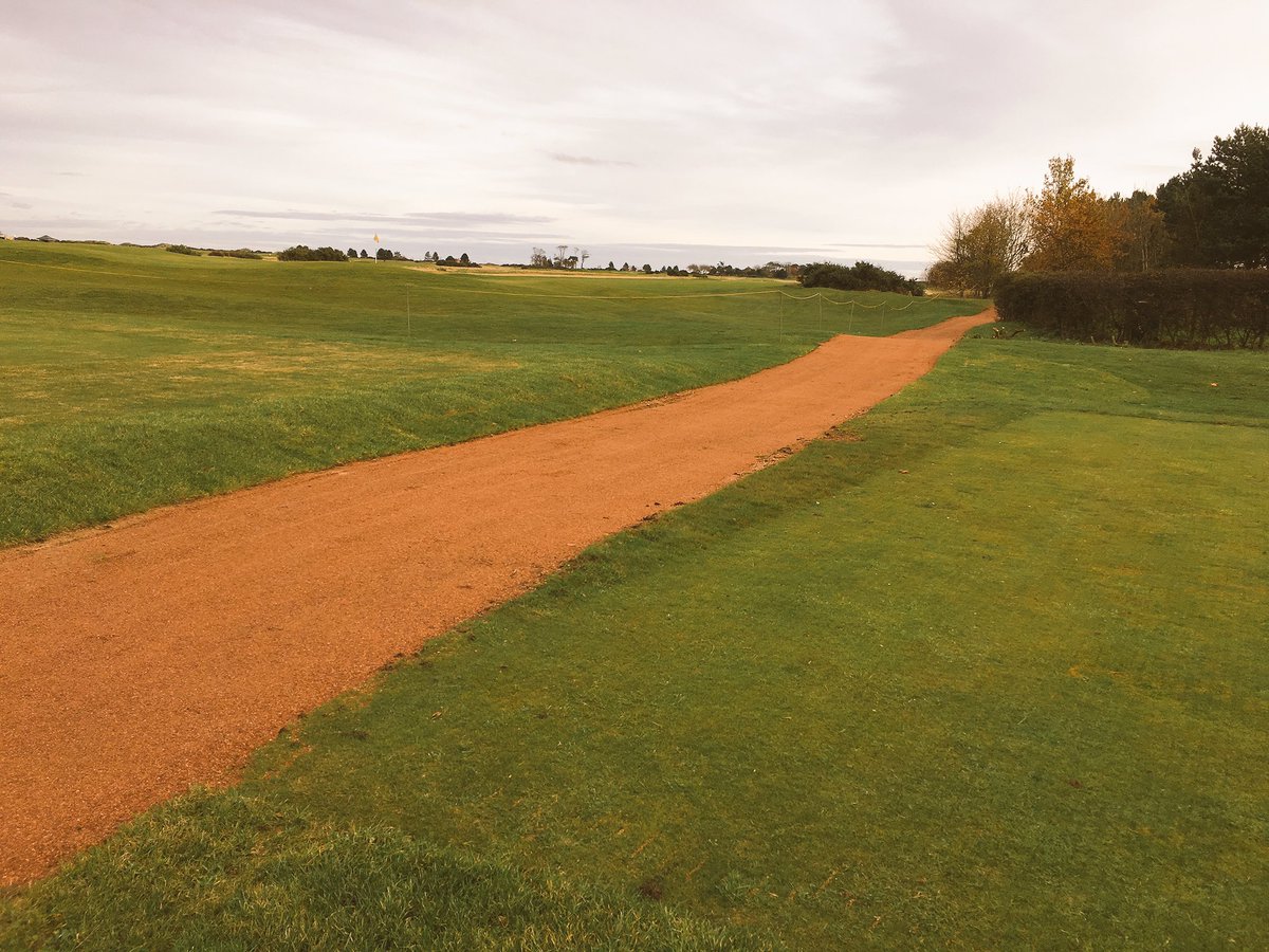 Berry97's tweet photo. One Winter project just about complete! #Straththyrum 12th pathway construction before and after! #teamwork @TheHomeofGolf https://t.co/v1XiO2Hdww