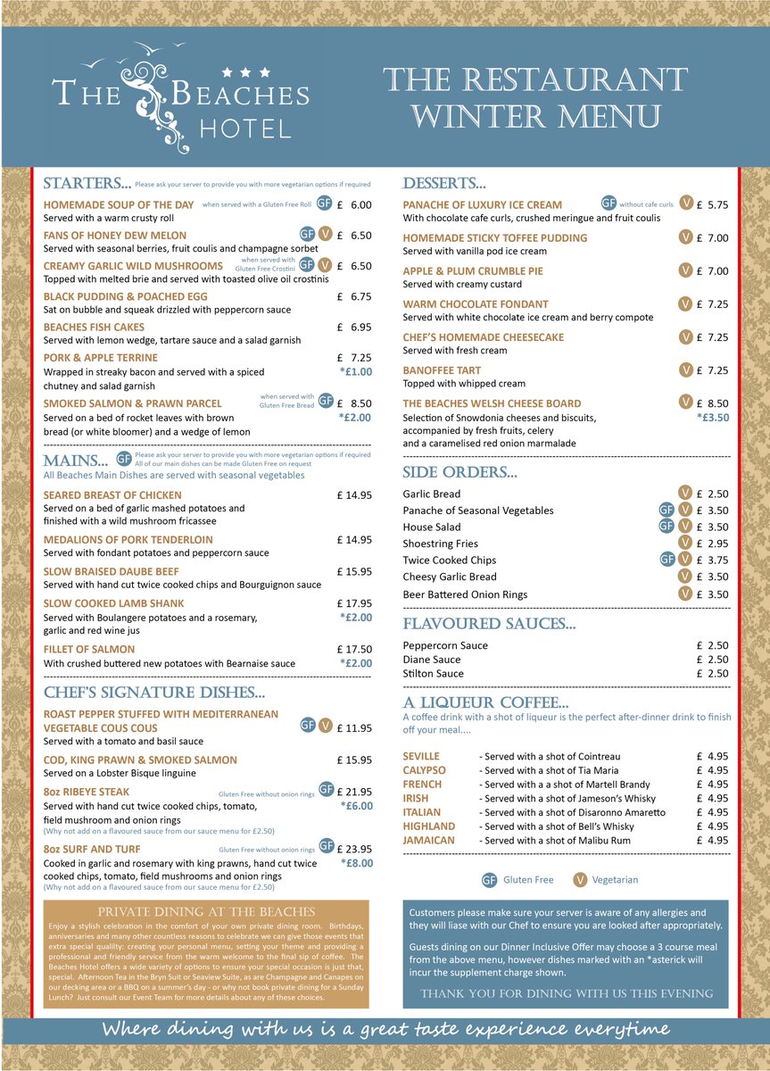 Why not come and try our new menu #TuesdayThoughts?!?
Please call us on 01745853072 to reserve your table :) xx