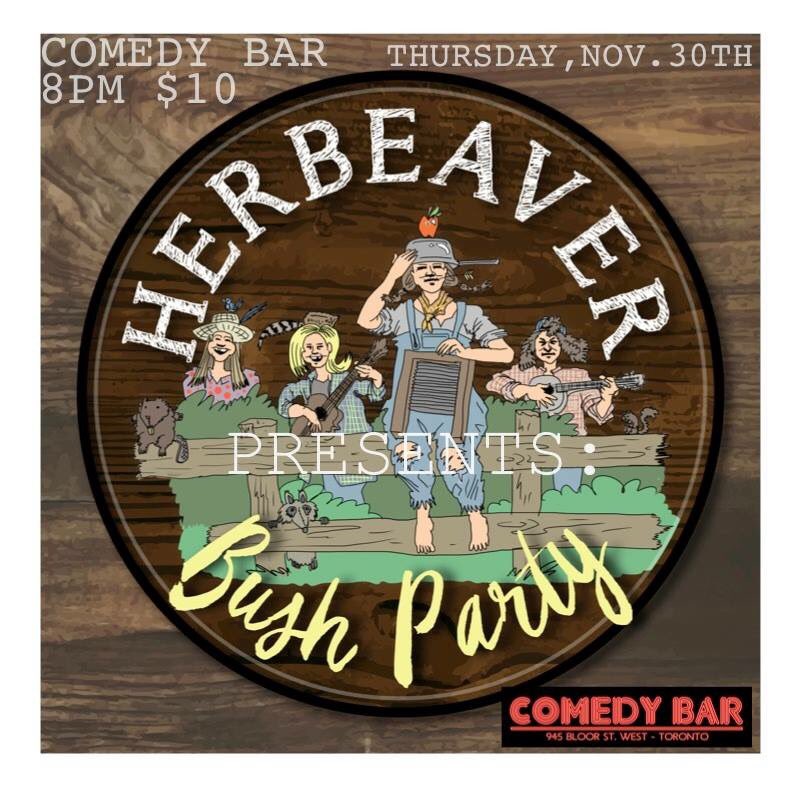 herbeaver's tweet photo. NEW SHOW!
Nov 30th 8PM @comedybar
#comedy #herbeaver #bushparty #torontocomedy https://t.co/Cq6FbanNUO
