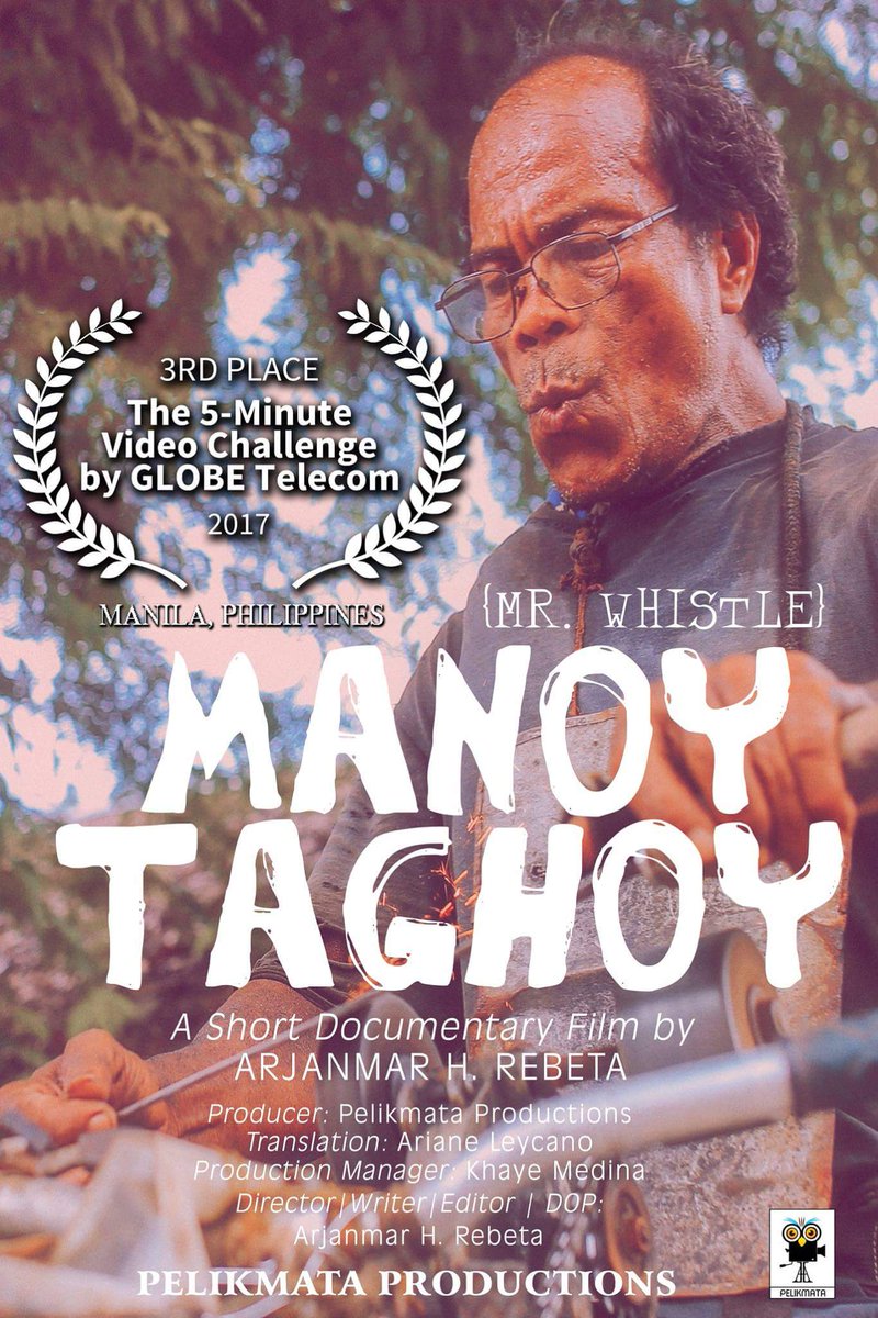 arjanmarrebeta's tweet photo. Glory to God. My first short documentary "Manoy Taghoy" (Mr. Whistle) won 3rd place in #The5MinVideoChallenge - Philippines powered by @talk2GLOBE. Thanks for the inspiration, Manoy Taghoy.
@iamsuperbianca @tonetjadaone @givemesam @SidLucero @quarkhenares @Singtel @SingtelNews https://t.co/2qLDfLyP1B