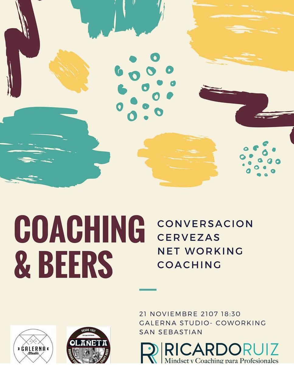 GalernaStudio's tweet photo. Tomad nota de nuestro próximo evento 🍻 @ricarruizcoach   -  Nueva Edicion de Coaching &amp; Beers.
En esta ocasion en Galerna Studio y con las cervezas artesanales de Olañeta.
No te lo pierdas!!! #GalernaStudio  #coaching&amp;beers #Donostia https://t.co/r61MIAiCvO