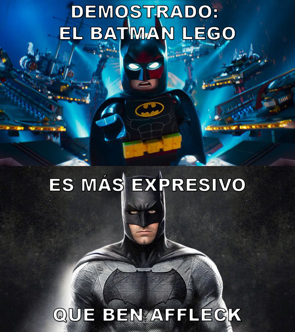 rserravi's tweet photo. Demostración que el Batman de Lego es más expresivo que el de Ben Affleck... https://t.co/ptTbLl6LGn