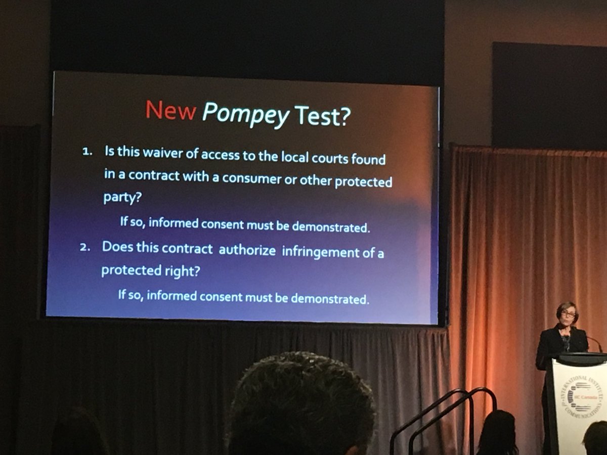 pavLAWich's tweet photo. #IICCanada Janet Walker: this is where we might be going re #forumselection clauses. https://t.co/IkHWgYyaJ8
