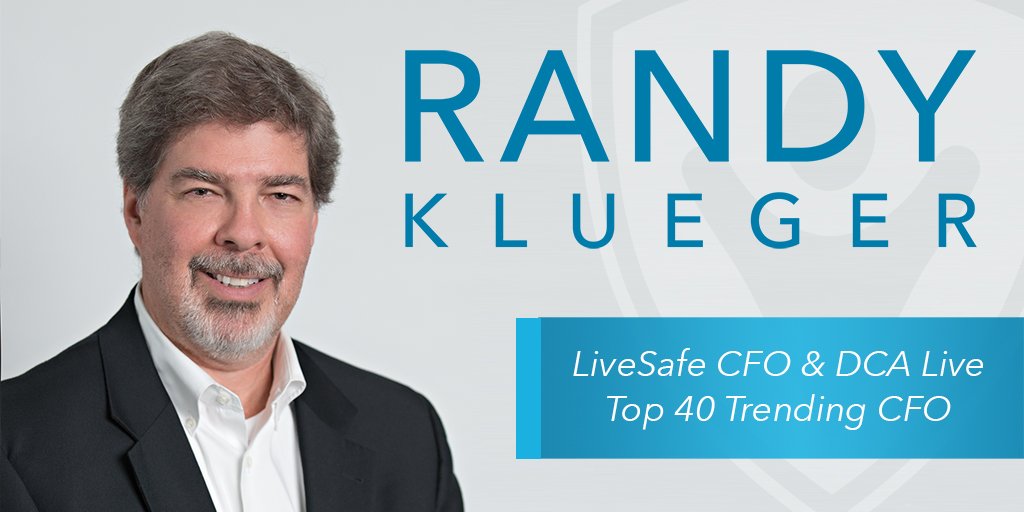 livesafe's tweet photo. Thanks @DCALive for honoring our CFO, Randy Klueger as a Top 40 Trending CFO. He's a #1 hit. He tops our charts! https://t.co/5umXtTYY8A
#Trending40 #Tech #CFO https://t.co/1x2Ff7WRDm