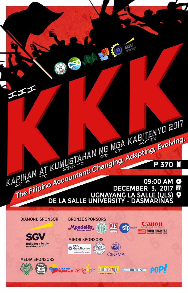 jpiadlsud's tweet photo. This December 3, 2017, join us as we redefine the Filipino accountant as we bring to you KKK: Kapihan at Kumustahan ng mga Kabitenyo 2017!

Pre-register through this link: https://t.co/OZWdL0DcWa

#KKK2017
#JPIADLSUD
#CAJPIA
#ACESDLSUD https://t.co/CoVV1rxdxH