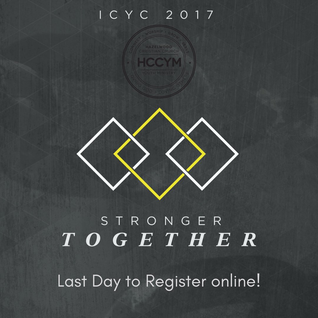 hccym's tweet photo. Hey high school students and parents! TODAY is the last day to register for ICYC! If you have any questions or concerns, let me know! Hope to see you there! (Link in bio)
#icyc #hccym #strongertogether https://t.co/mQ0U54LfyC