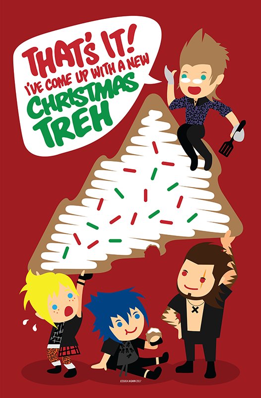 Iggy's come up with some holiday cheer :D Get your Christmas Treh Cookies here:
redbubble.com/people/azreali… #FFXV #Chocobros