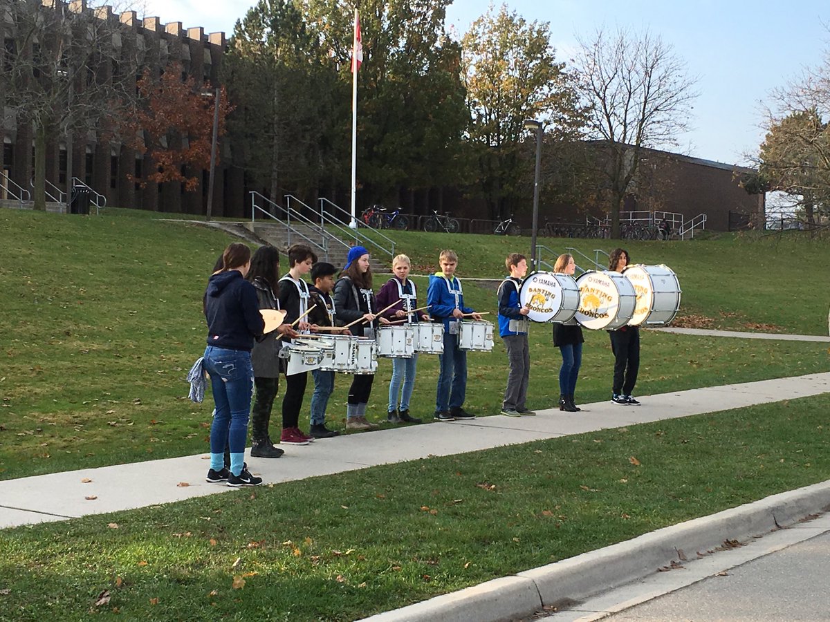 Drum line leading Banting Broncos for the diabetes walk!!!