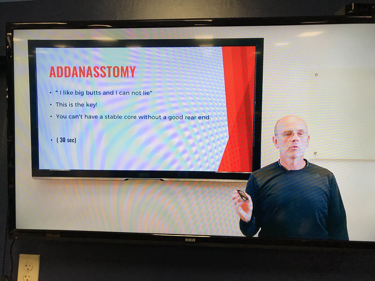 akaCoachD's tweet photo. “You can’t have a good core without a good butt.” - @mboyle1959 FTW again! Mike’s in his 🎒rn! #CompleteCore https://t.co/lAKeMf9TyF