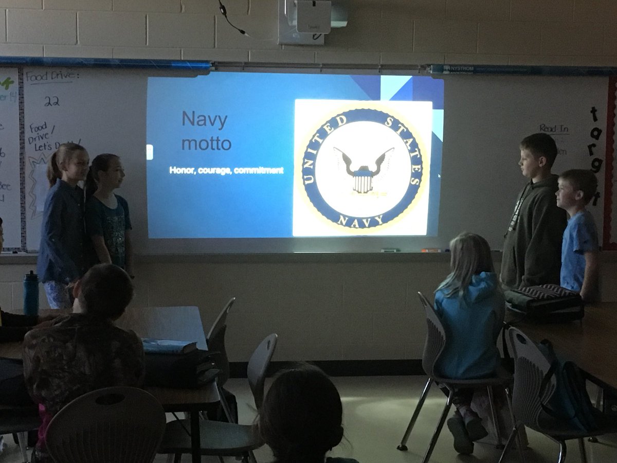 Fifth graders sharing what they’ve learned about each branch of the military. Thanks to our veterans! #myohioclassroom