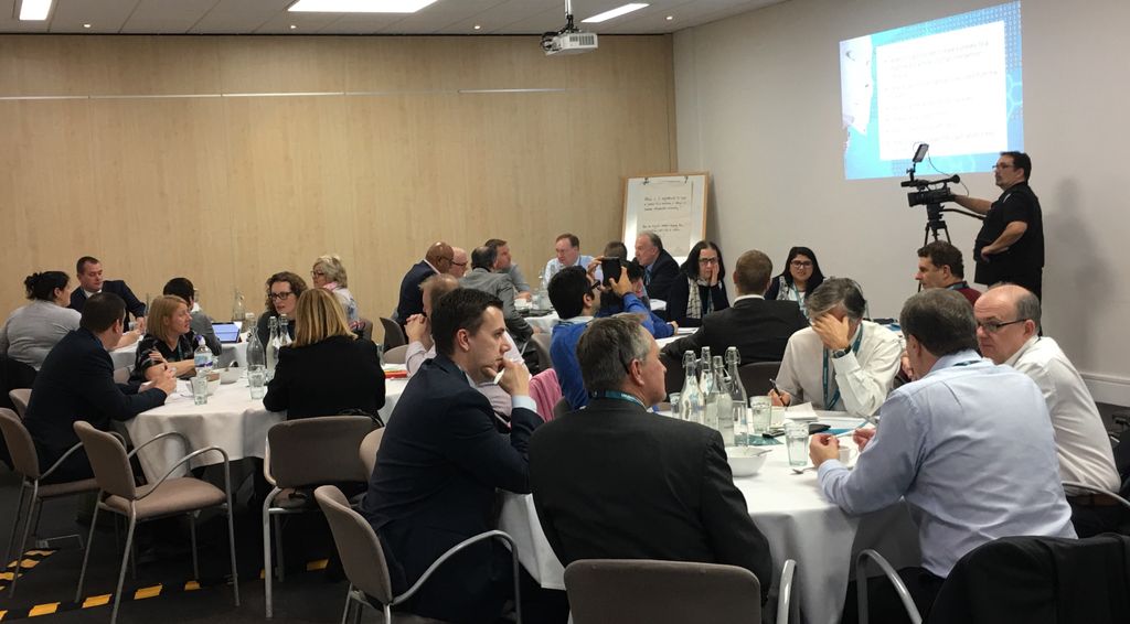 helenolsen's tweet photo. Hearing fantastic discussions at the tables around ethics and AI in the public sector!! Looking forward to the #BigDebate #ReturnOfTheBots https://t.co/9hB9fQkNWV