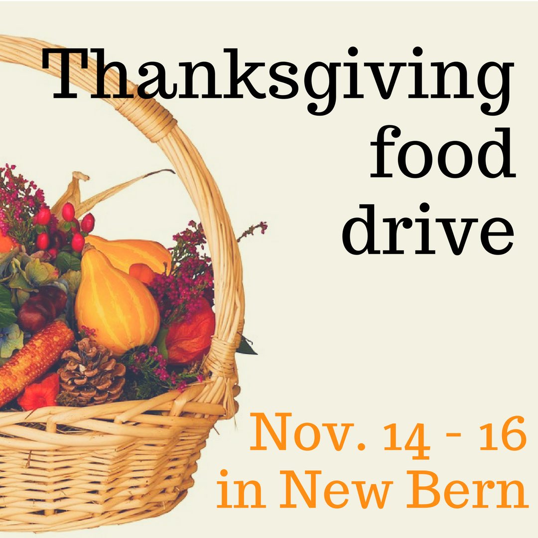 Bring your donations to First Flight in New Bern! We are collecting non-perishable food items to give to families in need for the holidays. Help make Thanksgiving memorable! #thanksgiving #NewBern #donate