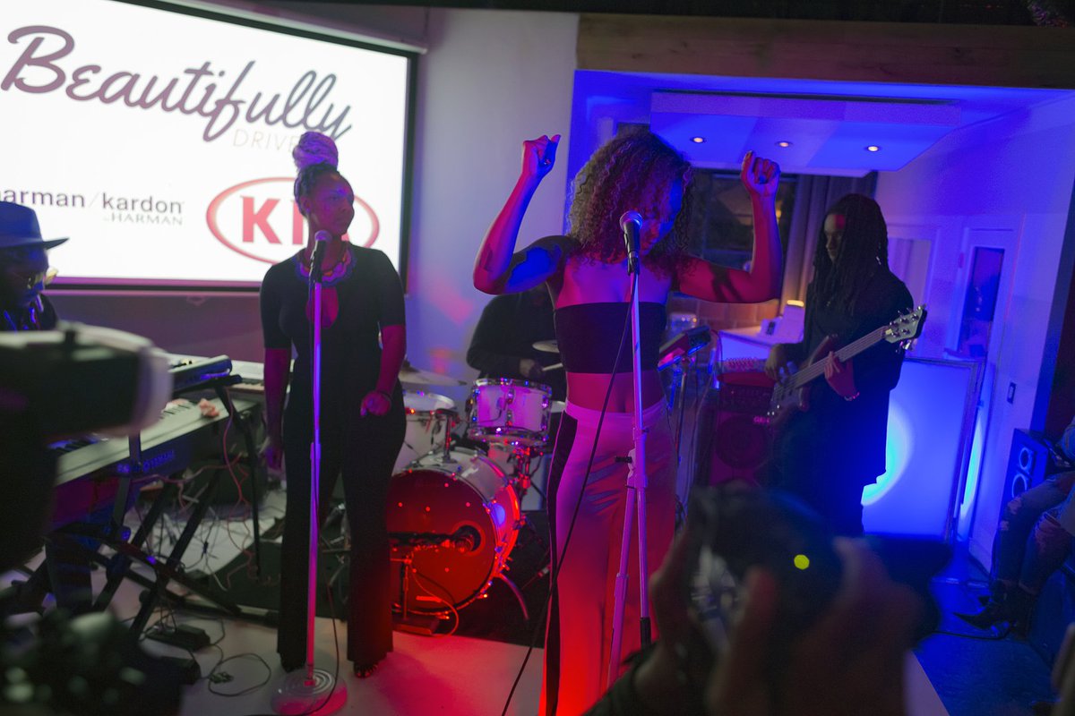 HarmanKardon's tweet image. Celebrating the power of music &amp;amp; sound at the #BeautifullyDriven launch event together with @Kim_Lachelle, @AfricaMiranda, and @Kia #HKxKIA