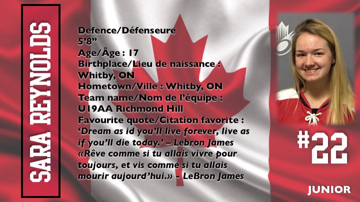 ringettecanada's tweet photo. Meet Team Canada junior athlete Sara Reynolds #ringette - Voici Sara รquipe Canada #ringuette #WRC2017
@OntRingetteย @saarareynolds https://t.co/ZsGv0pj0nx
