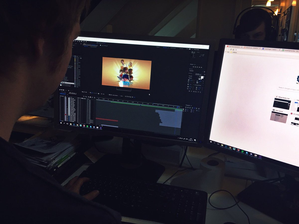 Behind the scenes of our graphic artist Jeppe, working on a new promo video for Swipe fighter Heroes. #SwipeFighterHeroes  #behindthescenes ✍️⚔️