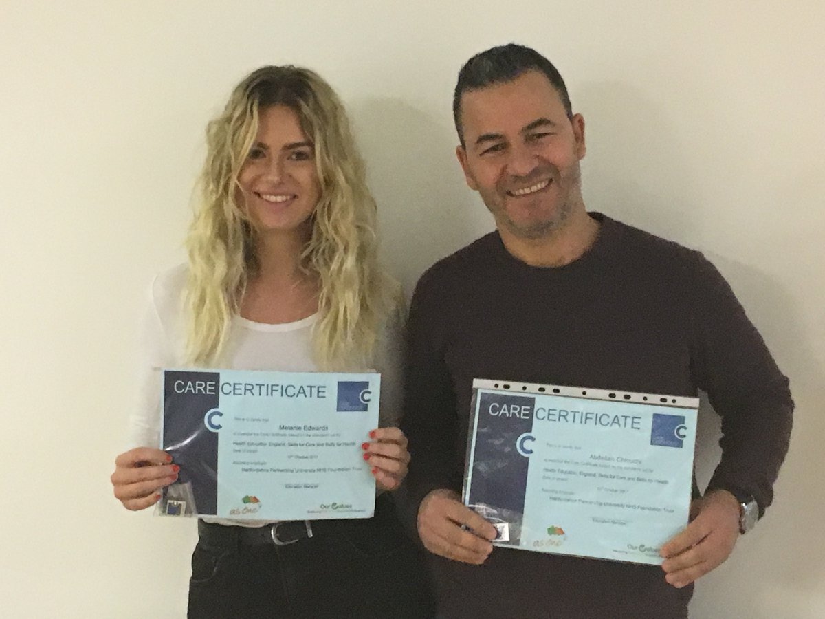 TweetFromUnique's tweet photo. Big congratulations to #Apprenticeship learners Mel and Abdellah from @HPFT_NHS who've got their certificates and are fully signed off on their #CareCertificate inductions! https://t.co/t9jlT1WslF