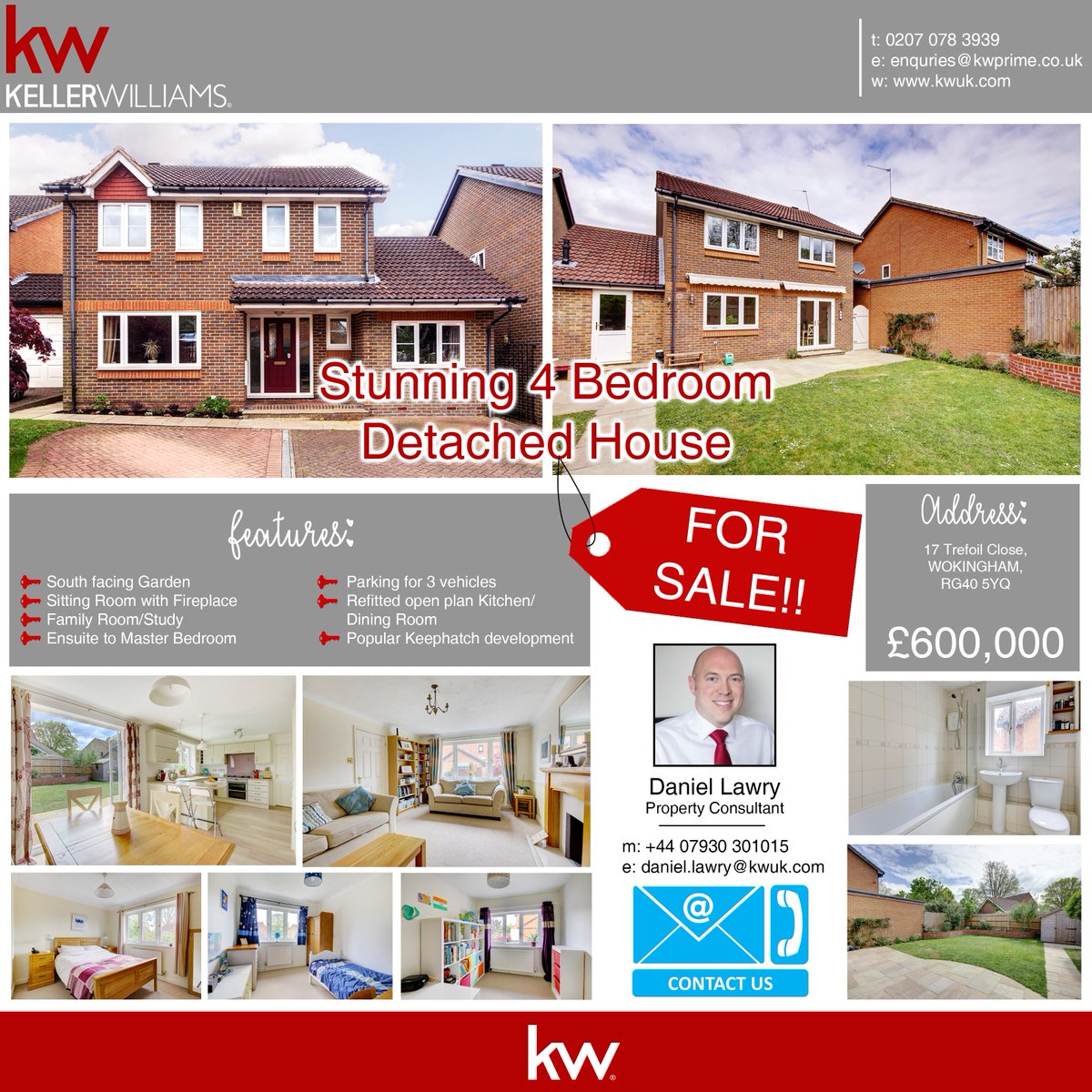 KWPrimeLondon's tweet photo. Beautiful 4 Bedroom Detached House in Wokingham!! For more information contact Daniel Lawry - contact details in the picture 👌🏼🏡😍 #Wokingham #KellerWilliams #PropertyOfTheDay 
https://t.co/cNmJ4UIUlH https://t.co/NwjNrwaY3e