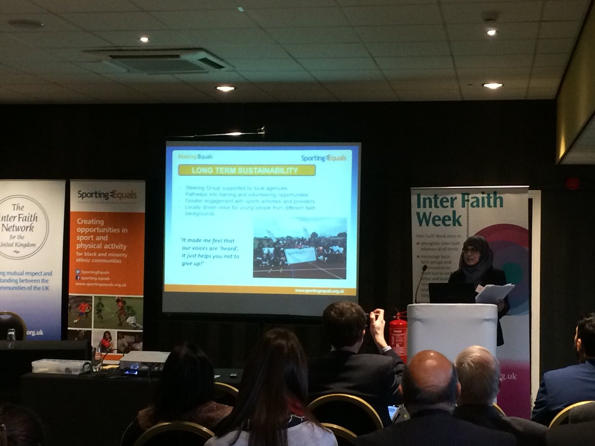 SportingEquals's tweet photo. Shaheen Bi speaks on the #MakingEquals project in Croydon

‘Sport is a tool to engage but it’s also about empowering, building trust , giving young people a voice and creating community cohesion’

#InterFaithSport #WeAreMakingEquals 
#InterFaithWeek https://t.co/jR108Sqyye
