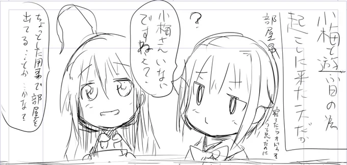 ネーム描いてて、良い感じに可愛い幸子と輝子描けた 