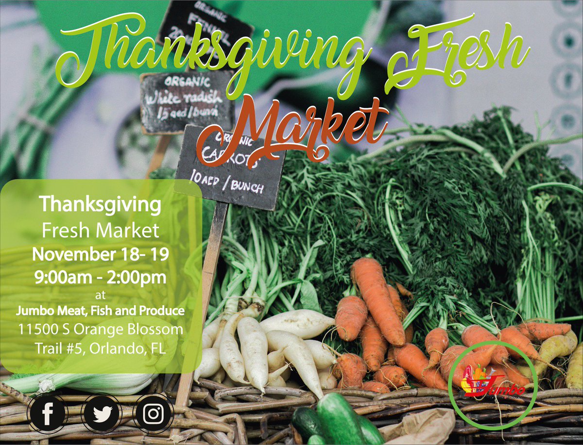 jumbomfp's tweet photo. Be #glad of all the #bless #life give us! #United we are #strong, #divided we are #weak
#November 18 and 19
#9AM - #2PM
#Thanksgiving #Fresh #Market ! This #18Nov and #19Nov at @jumbomfp
Bring all your #friends and #family !
#Enjoywith #fun, #health and #love https://t.co/D8GrdecJxn
