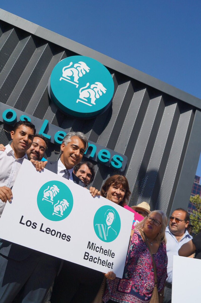 marcoporchile's tweet photo. Cambiaremos el nombre de la estación del metro Los Leones a #EstaciónMichelleBachelet. Esta es una de sus grandes obras, el legado de @mbachelet lo merece. https://t.co/hnAUY9AYHO