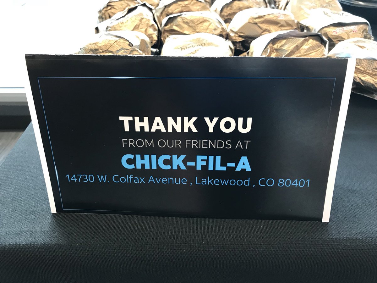 SuzanneTPR's tweet photo. Thx @ChickfilA for the grand opening spread in Lakewood! @att #attcolo @DenverWestATT https://t.co/RVoBmiJt95