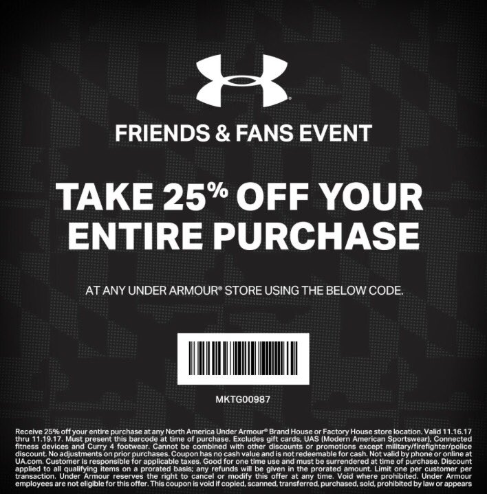 under armour 25 off promo code