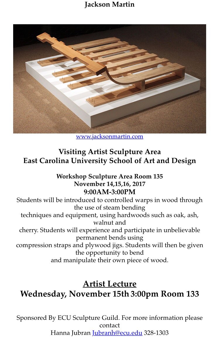 Visiting Sculpture artist, Jackson Martin is here this week!
