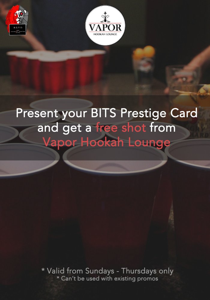 SBCABITS's tweet photo. Vapor's exciting, newest offer! Again, SUNDAYS to THURSDAYS only! https://t.co/PuadpTJqj1