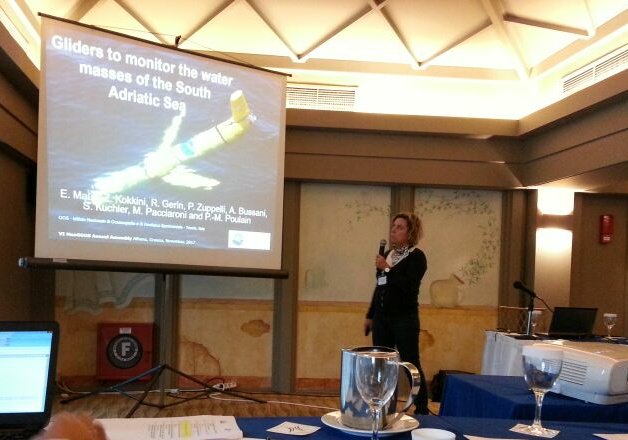 OGS_GliderTeam's tweet image. At #MONGOOS Athens Greece. #OGS_GliderTeam presenting : Gliders to monitor water masses of the South Adriatic Sea