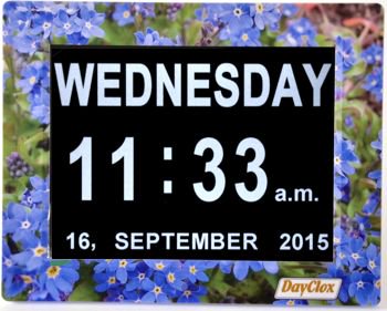 Why not add a designer frame to your Digital DayClox for an extra special gift this Christmas for those you love with memory loss conditions.  We especially like the Forget Me Not frame. dayclox.com/digital-calend…
