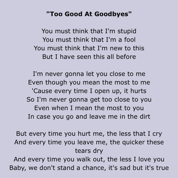 Sam Smith Too Good At Goodbyes Chord Lirik Sam Smith Too Good At Goodbyes Chord Lirik