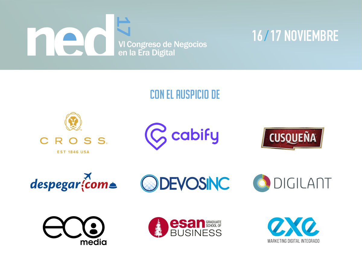 AmSmoothieWhat's tweet photo. Agradecemos a nuestros auspiciadores, quienes muestran su confianza y respaldo para el desarrollo de #NED2017 | https://t.co/hVECA3hD8M https://t.co/THN9LK9Iwg