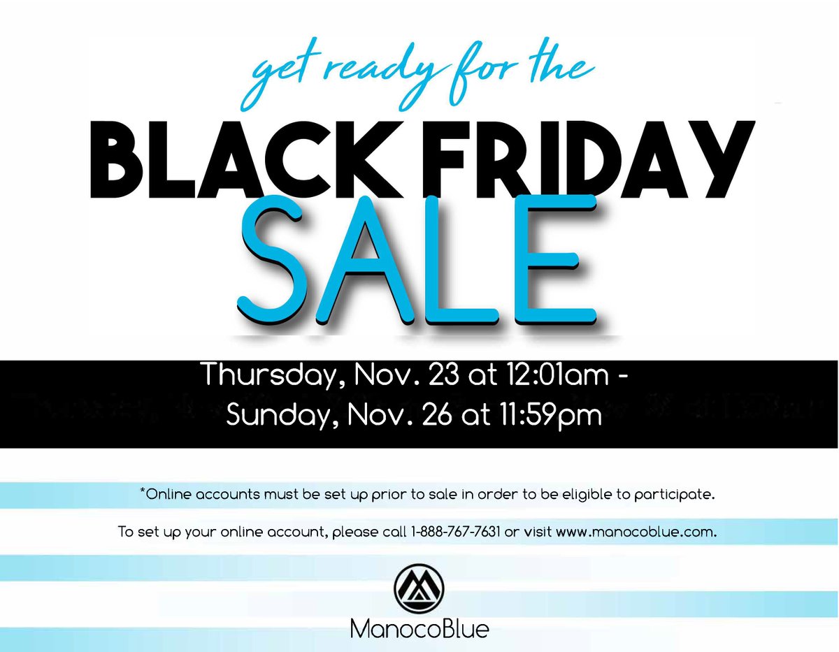 ManocoBlue's tweet photo. Get your online account set up so you don't miss out on our #ManocoBlue #BlackFridaySale https://t.co/5llUYRe0ct