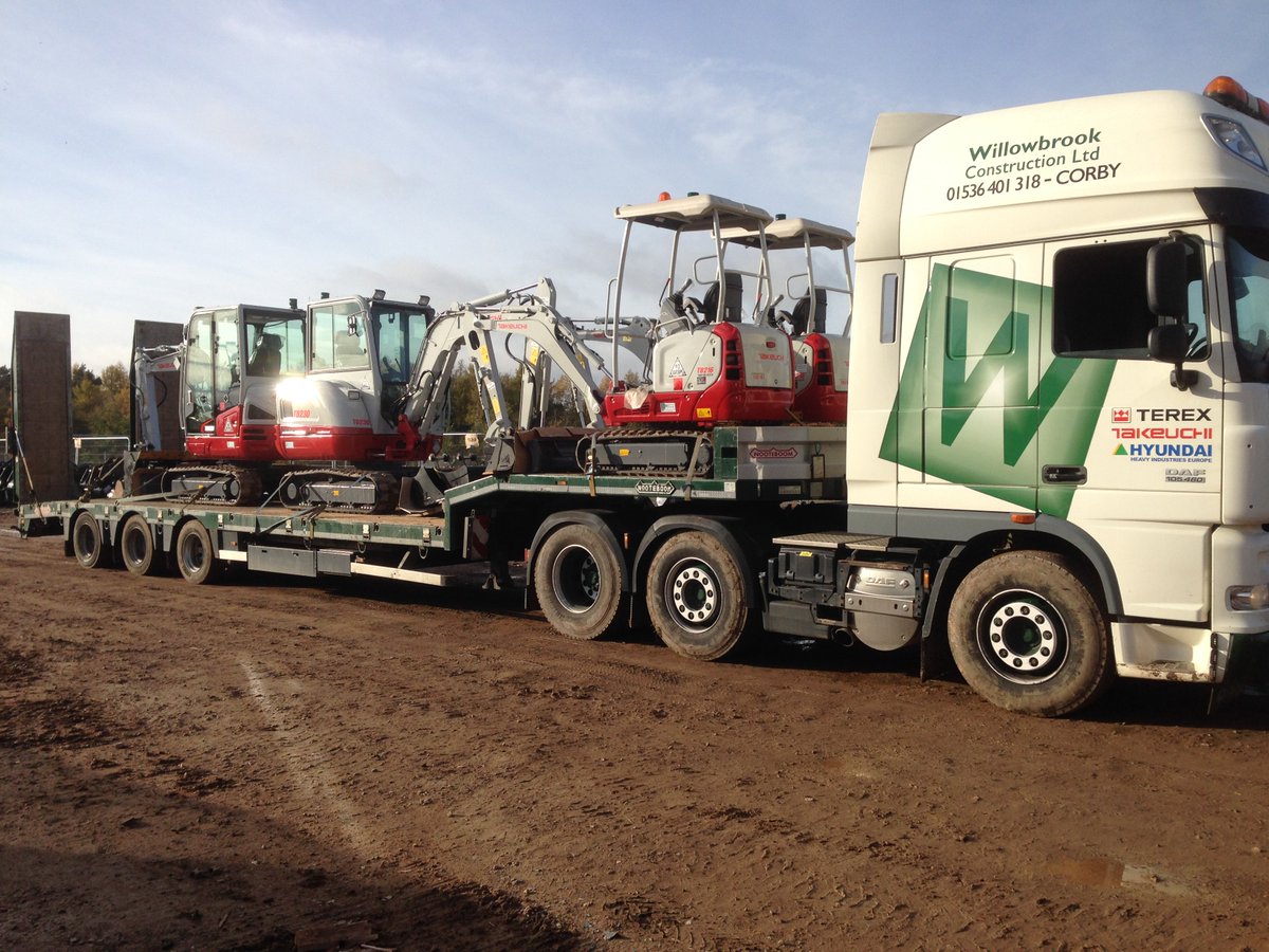 Willowbrook_PS's tweet photo. Durman Stearn Plant Ltd's New @Takeuchiuk 2 x TB230, 2 x TB216 
"Loaded &amp; Ready To Get To Work!" #lookinggood https://t.co/eYWh2AiSHo