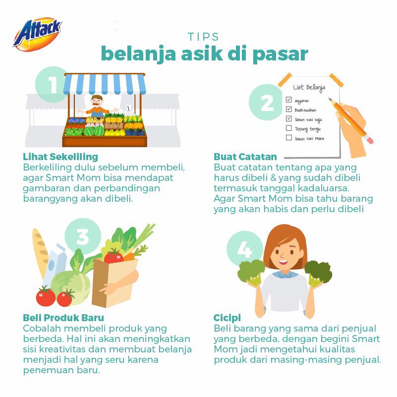 solusiibuattack's tweet photo. Berbelanja di pasar memang mengasyikkan! Richard Ruben, penulis The Farmer’s Market Cookbok dan Ann Yonkers, direktur Fresh Farm Market USA, membagi tips mereka saat berbelanja di pasar.
#Attack #solusiattack #solusiibuattack #morethanclean https://t.co/e6dAKiGoKx