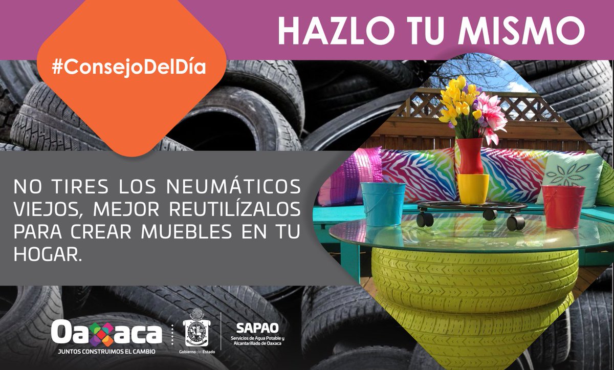 SOAPA_Oax's tweet photo. #ConsejoDelDía
Tratemos de reutilizar los materiales inorgánicos que estén en buen estado, de esta forma evitar generar más basura. #Oaxaca  #PorUnOaxacaLimpio https://t.co/mVlksT0pO3