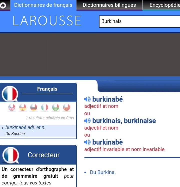 La version en ligne du #PetitLarousse parle aussi de 'Burkinais' pour dire #Burkinabè. Même en néologisme, ça ne marche pas. Une correction s'impose au moins pour la version en ligne et pour les dernières éditions. #Lwili #France #Tweetprecedent