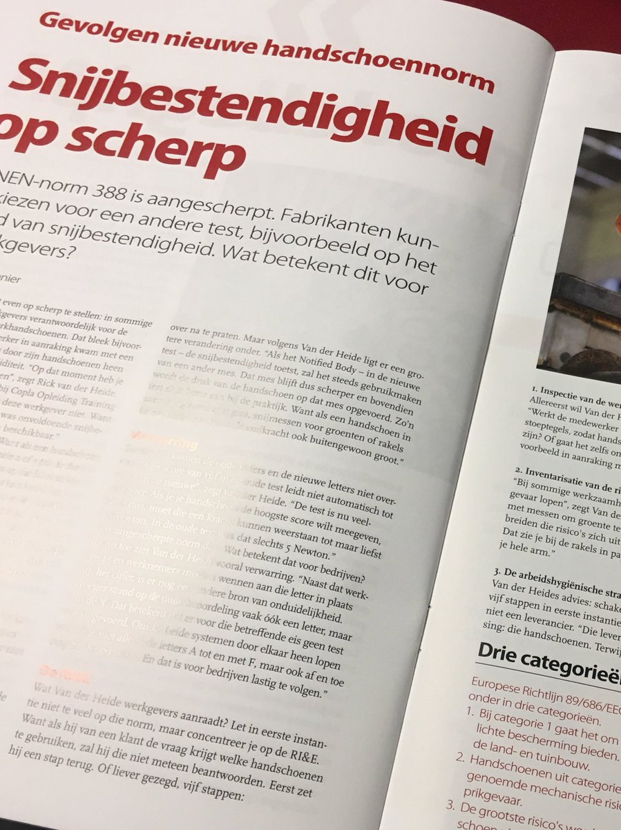 PBMCoach's tweet photo. Artikel over #snijbestendige handschoenennorm EN388 is verschenen in #Arbo #PBM arbo #handschoen https://t.co/jNi9upm9ka
