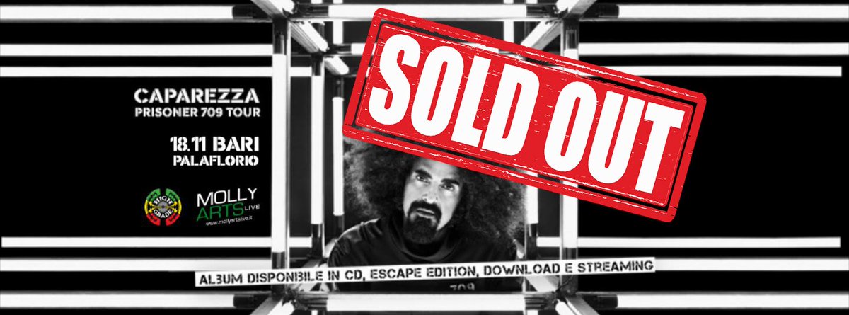 HighGradeEnt's tweet photo. Sabato 18/11/2017
#Caparezza @PalaFlorio - #Bari
#Prisoner709 #SoldOut #highgradeent #tifastarebene #lookingforwardtoit https://t.co/TA7ElB3viT