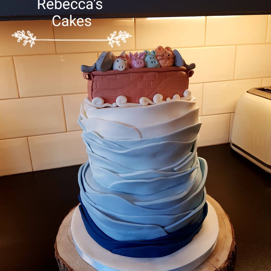 Bexlee2307's tweet photo. Noahs Ark Cake. All edible including handmade Ark https://t.co/Hjeam255ne
