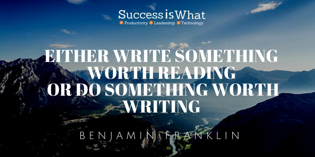 StartupVoyager's tweet photo. "Either write something worth reading or do something worth writing."

Check us out at https://t.co/gaimlgYGPP #productivity #success https://t.co/WqlmrA38FM