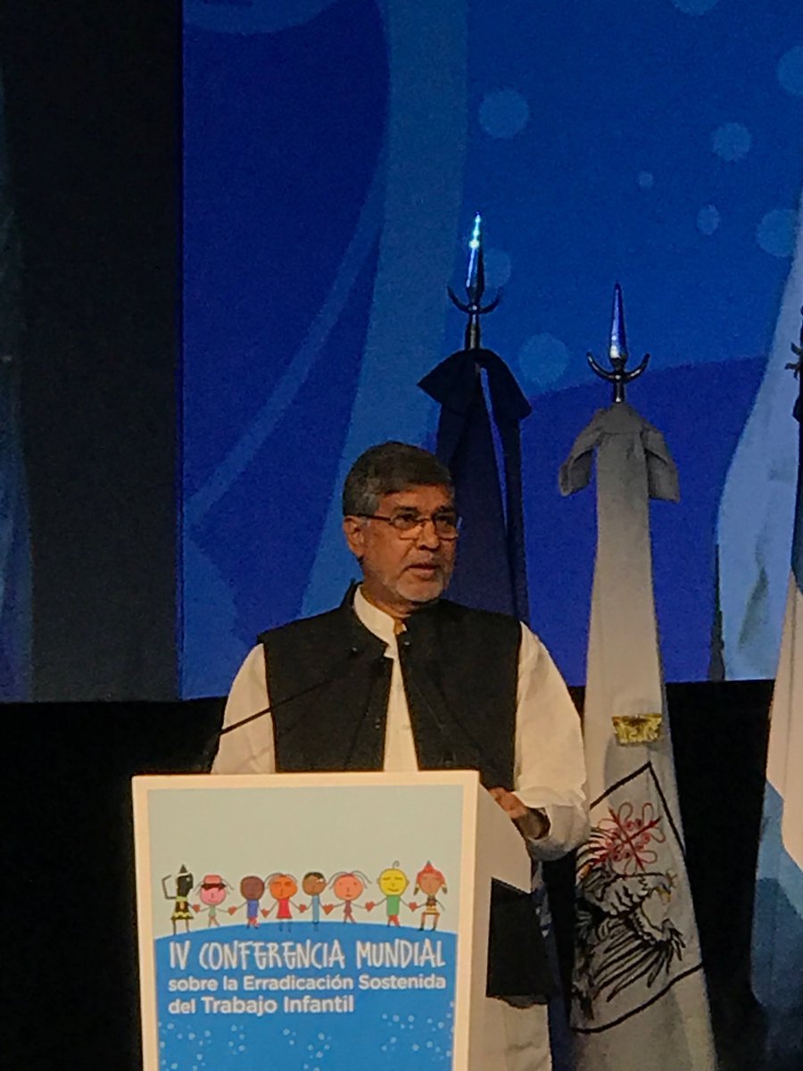 Kailash Satyarthi insisting we make child labor history. #50forfree  #CLConf17 #endslavery #shinealight