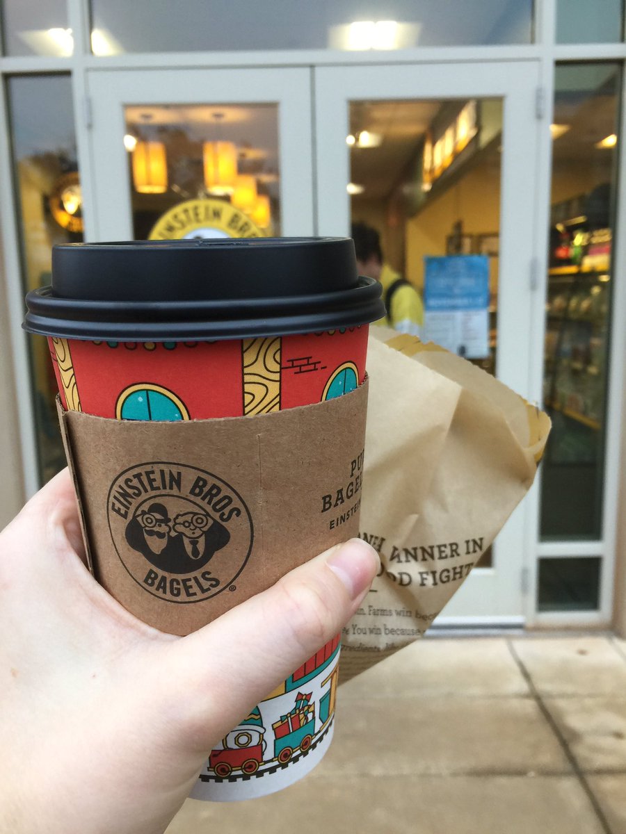 RachelALEgli's tweet photo. I came, I saw, I bageled #campuscoffeecrawl #EinsteinsatOU @OUCampusDining https://t.co/RzigG99ahv