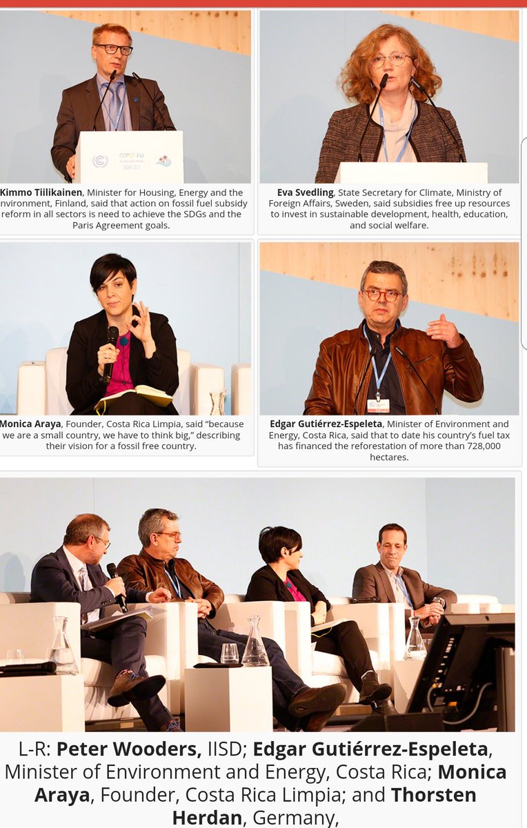 CRica_Limpia's tweet photo. #COP23 Summary of high level event on fossil fuel subsidies and tax reform with experiences from Finland, Sweden, Costa Rica, Germany and New Zealand 
https://t.co/7lpEci1o24 https://t.co/TpDzakZIhD