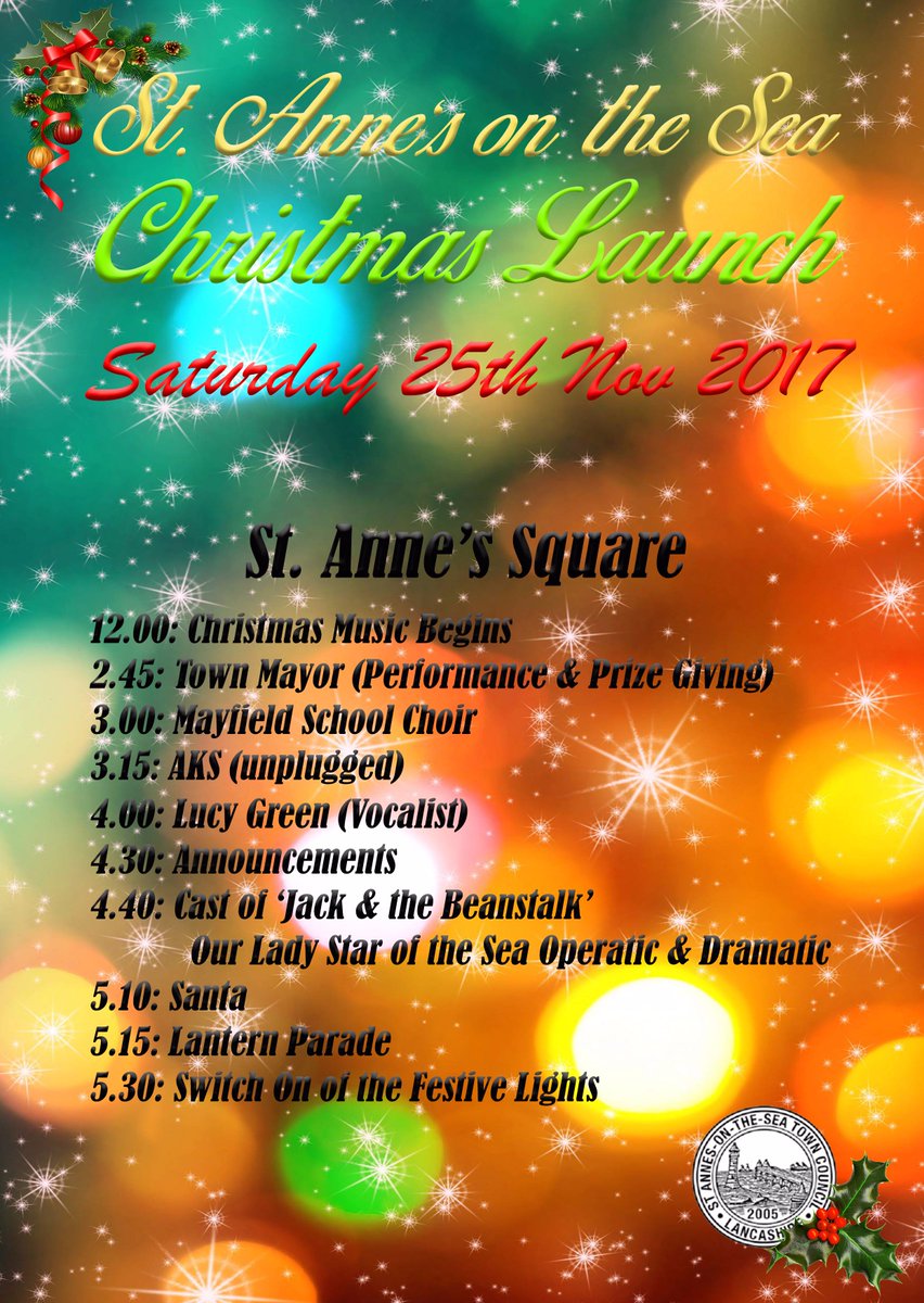 Christmas Lights Switch On in St. Anne's on the Sea. November 25th in The Square. All are welcome :) #SATC, #Stannestweetup