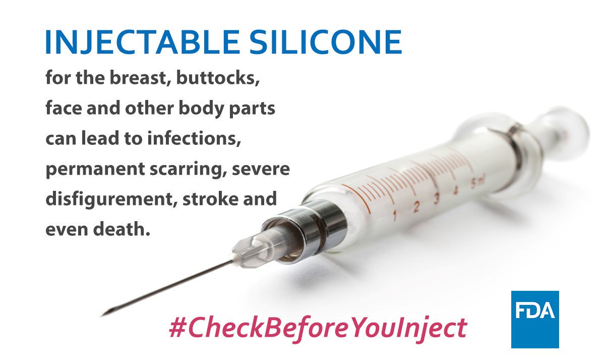 EquivaCents's tweet photo. https://t.co/cRHMALhmiO : #SiliconeInjections for body contouring or to fill wrinkles are NOT approved by FDA #CheckBeforeYouInject https://t.co/EK3UYNmVeF https://t.co/MPUGMcZtMf https://t.co/qzdrcNcd5J