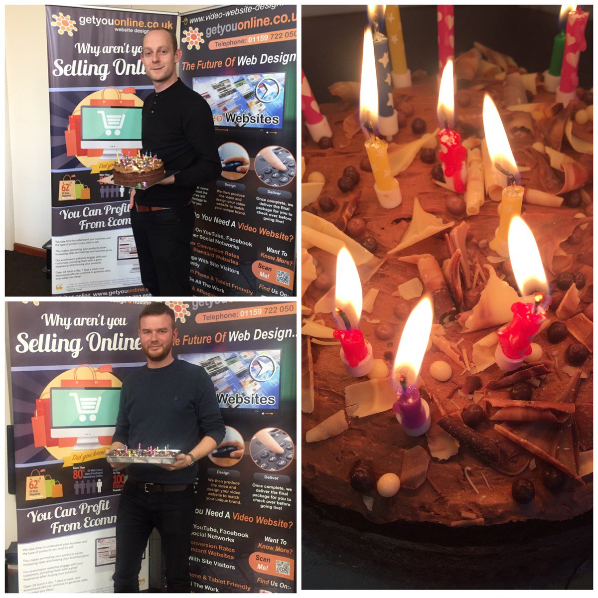 getuonline's tweet photo. We've had double birthday celebrations this month for James our #webdeveloper &amp; Jamie our #marketingspecialist Happy Birthday guys! https://t.co/f8WAxaAo9m https://t.co/Zq4aj5u95G