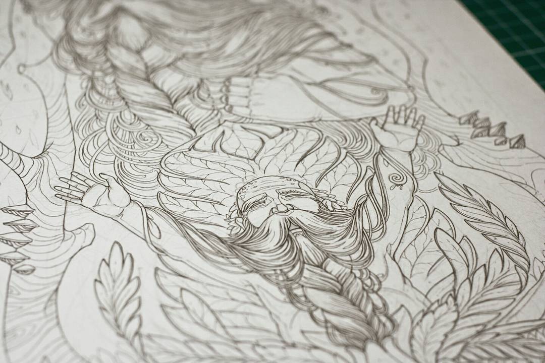 Kapeillustratio's tweet photo. #Pencil #outlines and #inking on the exterior #spread from #Triptonus' #Sprout EP.
#Pencildrawing #rock #album #art #artwork #artist #artistsontwitter #illustration #illustrator #details #detail #coverart #design #psychedelic #stoner https://t.co/uCITsNUQyf